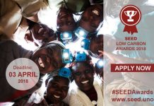 Environmental entrepreneurs invited for 2018 SEED Low Carbon Awards